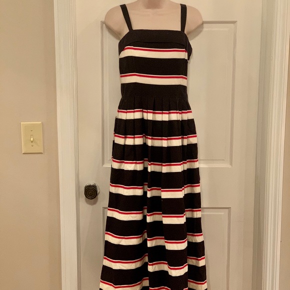 Lang Originals vintage blackred stripe dress SALE - Picture 2 of 12